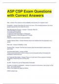 ASP CSP Exam Questions with Correct Answers