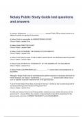 Notary Public Study Guide test questions and answers