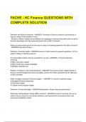 FACHE - HC Finance QUESTIONS WITH COMPLETE SOLUTION 