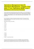 Operations Management Quiz #1, Operations Management - Chapter 2 test bank, 17 osc, Operations