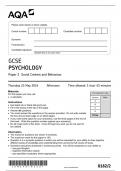 GCSE AQA May 2024 Psychology Paper 2 