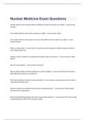 Nuclear Medicine Exam Questions and verified correct  answers 