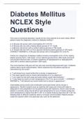 LATEST 2024 Diabetes Mellitus NCLEX Style Questions