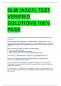 LATEST DLM (ASCP) TEST VERIFIED SOLUTIONS 100% PASS