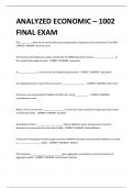 ANALYZED ECONOMIC – 1002 FINAL EXAM 