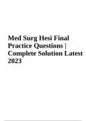 Med Surg Hesi Final Exam Questions With Verified Answers Latest Updated 2024 (GRADED)