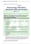 NUR 10Pharmacology 10th Edition McCuistion TBW NUR 10Pharmacology 10th Edition McCuistion TBW NUR 10Pharmacology 10th Edition McCuistion TBW  Exam Pharmacology 10th Edition  McCuistion TBW-Latest Graded  A++++ Pharmacology 10th Edition McCuistion TBW Phar