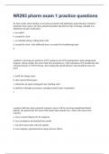 NR-293: |NR 293 PHARMACOLOGY FOR NURSING PRACTICE MODULE TEST 4 QUESTIONS WITH 100% SOLVED SOLUTIONS| VERIFIED ANSWERS