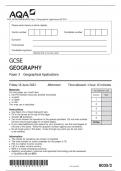 AQA GCSE GEOGRAPHY Paper 3 Geographical Applications QP 2023