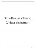 Critical statement HAN OWE 5 - waardevolle zorg