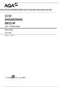 AQA GCSE ENGINEERING 8852/W Unit 1 Written Paper Mark scheme June 2023