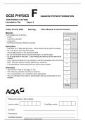 AQAGCSE PHYSICS FOUNDATION  TIER PAPER 2 QP 2023