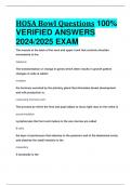 BEST ANSWERS HOSA Bowl Questions 100%  VERIFIED ANSWERS  2024/2025 EXAM