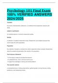 BEST ANSWERS Psychology 101 Final Exam 100% VERIFIED ANSWERS  2024/2025