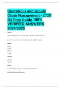 BEST ANSWERS Operations and Supply Chain Management - C720 OA Prep Guide 100%  VERIFIED ANSWERS  2024/2025