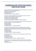 PHARMACOLOGY PRACTICE EXAM 1  HESI STUDY GUIDE