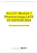 Nurs251 Module 1 Pharmacology,LATEST EDITION 2024