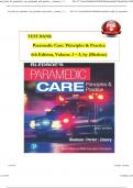 TEST BANK For Paramedic Care - Principles and Practice, 6th Edition, Volume 1 - 5 by Bledsoe, Verified Chapters, Complete Newest Version