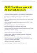 CPSS Test Questions with All Correct Answers 