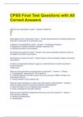 Bundle For CPSS Exam Questions with Correct Answers