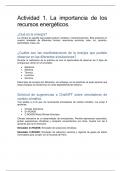 La importancia de los recursos energéticos: energía, disminución de CO2 y simuladores de cambio climático.