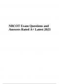 NBCOT Exam Questions With Answers Latest Updated 2024 (GRADED)