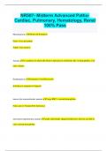 NR507- Midterm Advanced Patho- Cardiac, Pulmonary, Hematology, Renal 100% Pass