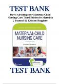 Test Bank for Davis Advantage for Maternal-Child Nursing Care 3rd Edition by Scannell Ruggiero Test Bank with Question and Answers ISBN: 978-1719640985 Chapter 1-27 |Complete Test bank Guide A+