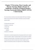 Chapter 73 Terrorism, Mass Casualty, and  Disaster Nursing; Hinkle: Brunner &  Suddarth's Textbook of Medical-Surgical  Nursing, Fourteenth Edition PREPU LEVEL  7 TEST BANK