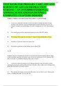 BEST ANSWERS TEST BANK FOR PRIMARY CARE ART AND SCIENCE OF ADVANCED PRACTICE  NURSING – AN INTERPROFESSIONAL  APPROACH 5TH EDITION DUNPHY |  COMPLETE CHAPTERS 2024/2025