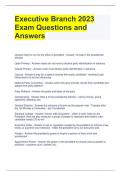 Executive Branch 2023 Exam Questions and Answers