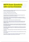 NSTP Exam Questions with Correct Answers