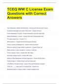 TCEQ WW C License Exam Questions with Correct Answers