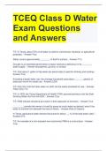 TCEQ Class D Water Exam Questions and Answers