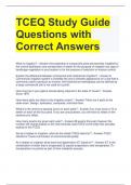 Bundle For TCEQ Study Guide Questions with Correct Answers