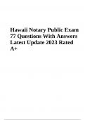 Hawaii Notary Public Exam Questions With Answers Latest Update 2024 (Rated A+)