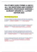 PN ATI MED SURG FORMS A AND B | ALL 180 QUESTIONS AND CORRECT ANSWERS (PROFESSOR VERIFIED) | ALREADY GRADED A+ | LATEST EDITION 2024