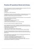 Practice ATI questions Renal and Urinary questions and answers 100% guaranteed success.2024/2025 ( ALL BUNDLED HERE!!!)