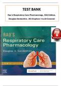 Test Bank for Rau’s Respiratory Care Pharmacology 10th Edition by Douglas Gardenhire, ISBN: 9780323553643, All 23 Chapters Covered, Verified Latest Edition