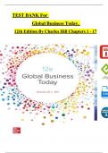 TEST BANK For Global Business Today, 12th Edition By Charles Hill, Verified Chapters 1 - 17, Complete Newest Version