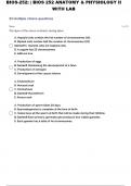 BIOS-252: | BIOS 252 ANATOMY & PHYSIOLOGY II WITH LAB PRACTICE TEST 42 WITH CORRECT MARKING SCHEME