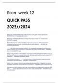 Updated Econ week 12 QUICK PASS 2023//2024