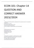 LATEST ECON 101: Chapter 14 QUESTION AND CORRECT ANSWER 2023//2024