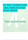 ATI TEAS 7 SCIENCE EXAM ..REAL EXAM 2023/2024 LATEST UPDATE 