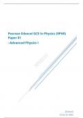 Pearson Edexcel Advanced Physics paper 1 Summer 2023 QUESTION PAPER