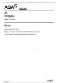 AQA AS FRENCH Paper 2 Writing (7651/2) INSERT