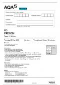 AQA 2023 AS FRENCH Paper 2 Writing QP (7651/2)