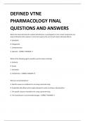 DEFINED VTNE PHARMACOLOGY FINAL QUESTIONS AND ANSWERS 