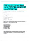 CWB Level 2 Closed Book 100% VERIFIED ANSWERS  2024/2025 EXAM