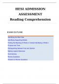 HESI ADMISSION ASSESSMENT (READING COMPREHENSION)